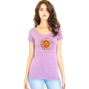 Ladies Sleeping Sun Recycled Triblend Yoga Tee - Yoga Clothing for You - 2