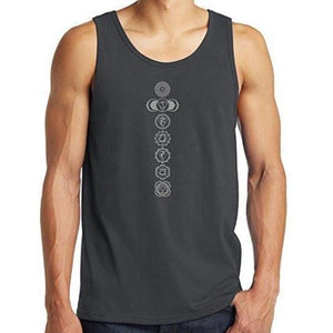 Mens 7 Chakras Cotton Tank Top Shirt - Yoga Clothing for You - 2
