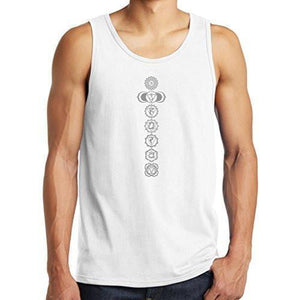 Mens 7 Chakras Cotton Tank Top Shirt - Yoga Clothing for You - 5
