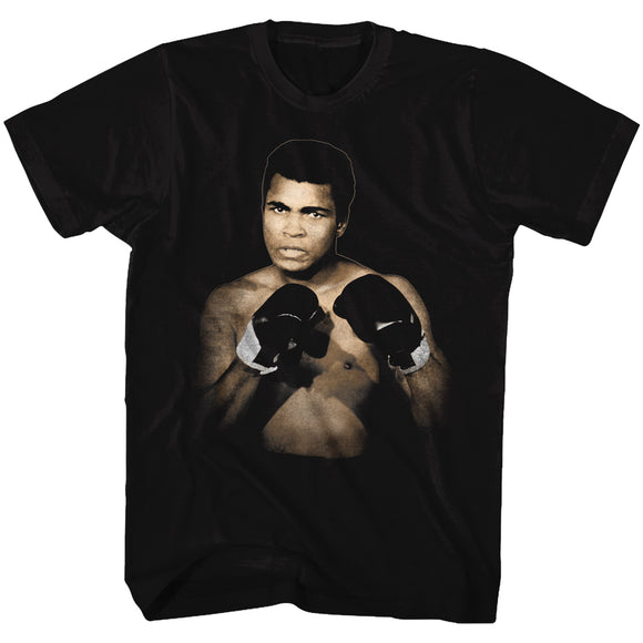 Muhammad Ali T-Shirt Fight Stance Hands Up Black Tee - Yoga Clothing for You