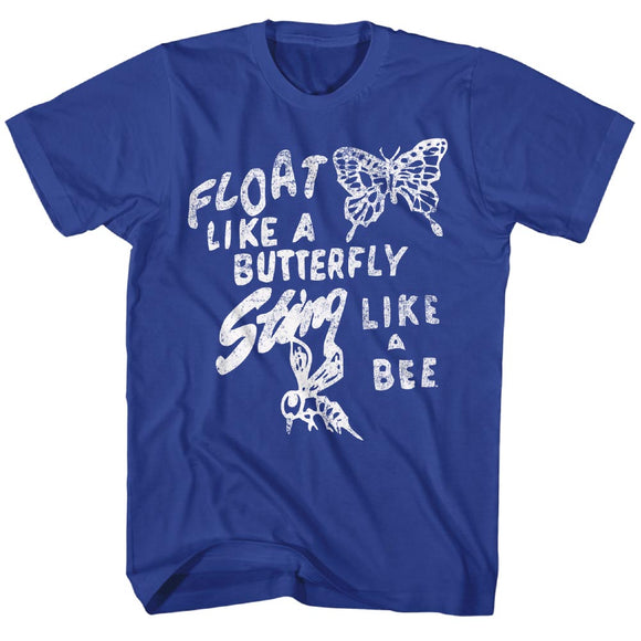 Muhammad Ali T-Shirt Float Like A Butterfly Royal Tee - Yoga Clothing for You