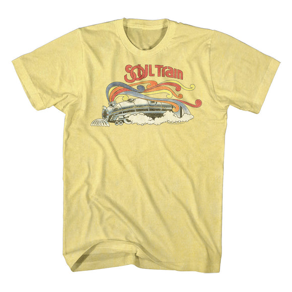 Soul Train Vintage Logo Yellow Heather T-shirt - Yoga Clothing for You