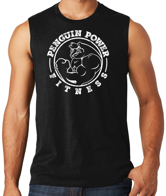 Mens Penguin Power Fitness Muscle Gym Shirt - Yoga Clothing for You