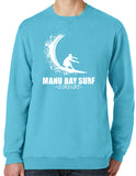 Manu Bay Surf Company WAVE Unisex V-Notch Sweatshirt - Yoga Clothing for You