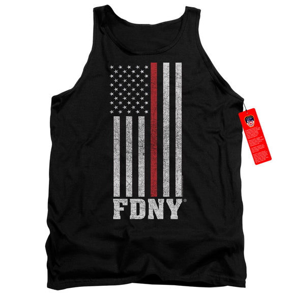 FDNY Tanktop Thin Red Line American Flag Black Tank - Yoga Clothing for You