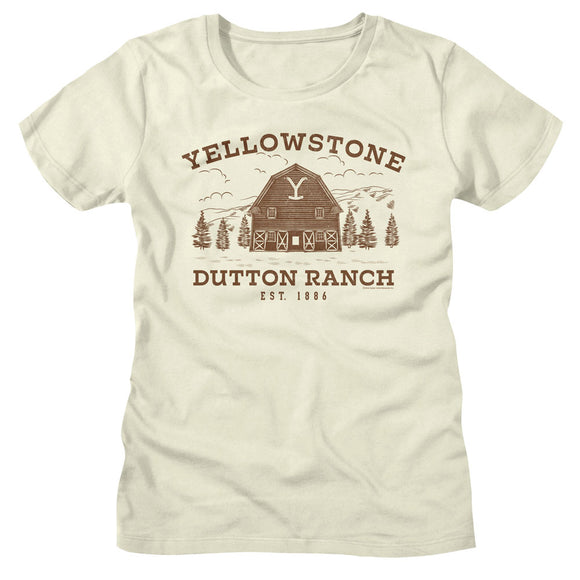 Yellowstone Ladies T-Shirt Dutton Ranch Montana Est 1886 Tee - Yoga Clothing for You