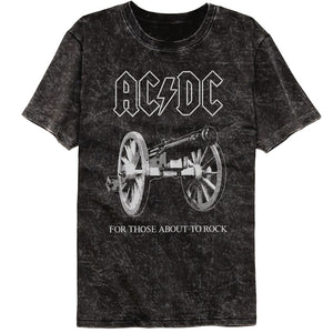 AC/DC For Those About to Rock Black Mineral Washed T-shirt