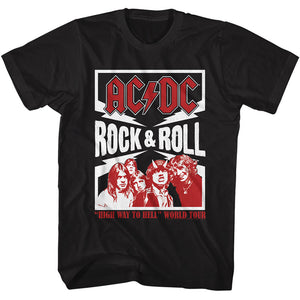 AC/DC Rock and Roll Lightning Black Tall T-shirt