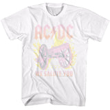 AC/DC Flame Cannon We Salute You White T-shirt