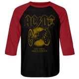 AC/DC Raglan Shirt Monochrome For Those About to Rock Black/Red Tee