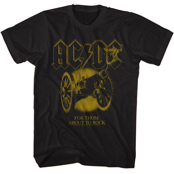 AC/DC Monochrome For Those About to Rock Black Tall T-shirt