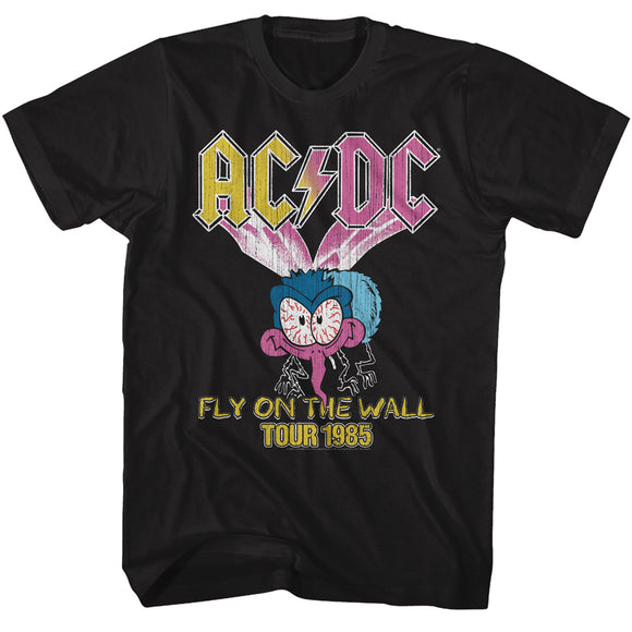 AC/DC Colorful Fly on the Wall Tour Black Tall T-shirt