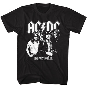 AC/DC Black and White Highway Photo Black T-shirt