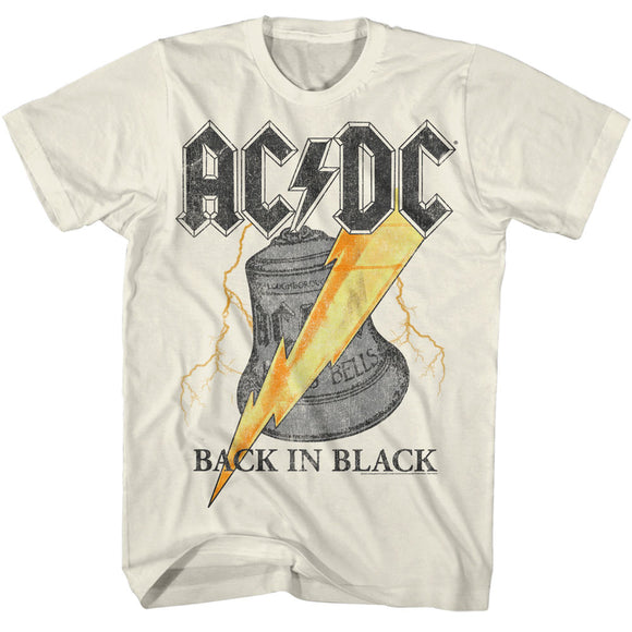 AC/DC Vintage Back in Black Hells Bells Natural T-shirt