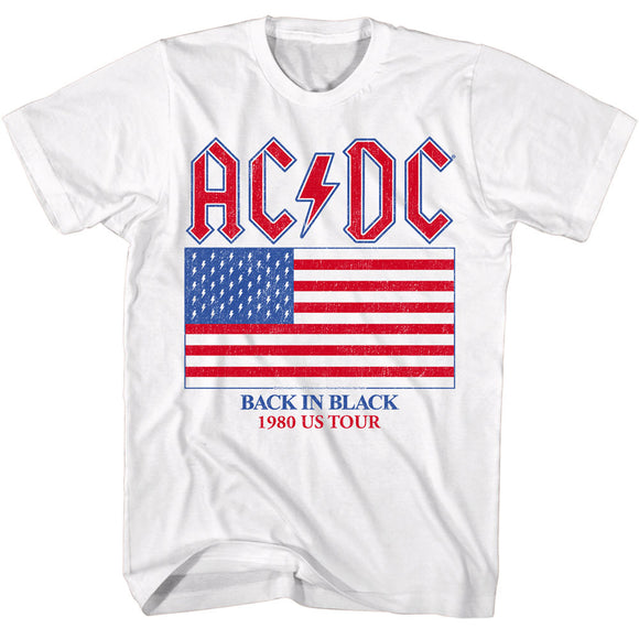 AC/DC Back in Black 1980 US Tour White T-shirt