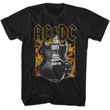 AC/DC Guitar Flames Black T-shirt