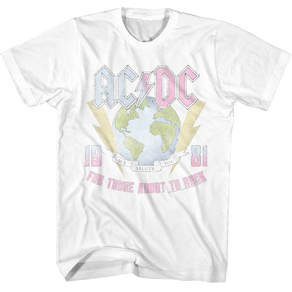 AC/DC Earth For Those About to Rock White T-shirt