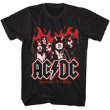 AC/DC Highway to Hell Flames Black Tall T-shirt