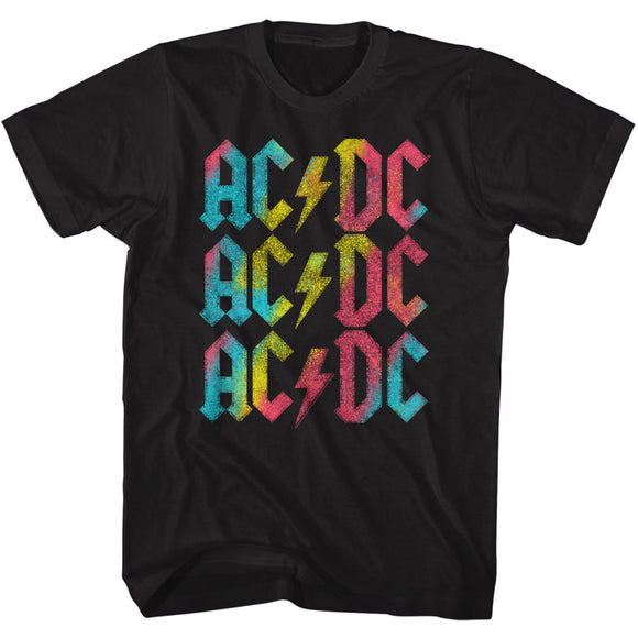 AC/DC Vintage Rainbow Logo Black T-shirt