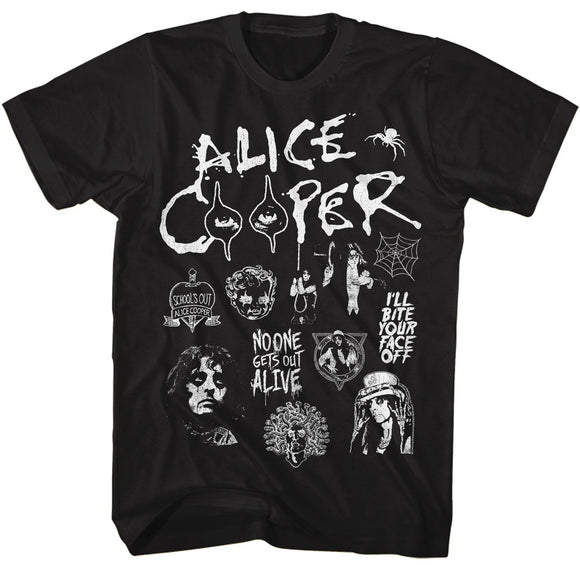 Alice Cooper Collage Black T-shirt