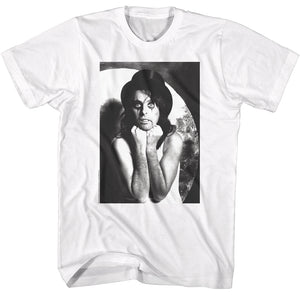 Alice Cooper Black and White Portrait White T-shirt