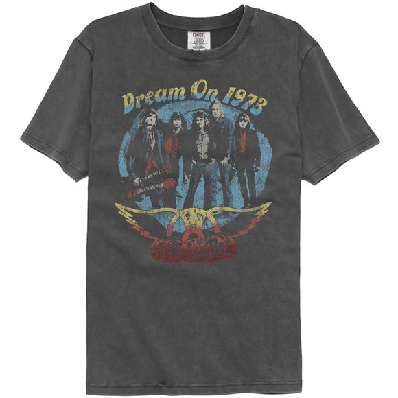 Aerosmith Dream On 1973 Black Mineral Washed T-shirt