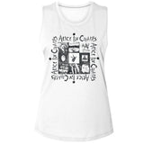 Alice in Chains Vintage Album Collage Ladies Sleeveless Muscle White Tank Top