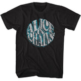 Alice in Chains Distressed Circle Text Logo Black Tall T-shirt