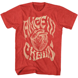 Alice in Chains Heart Red Heather T-shirt