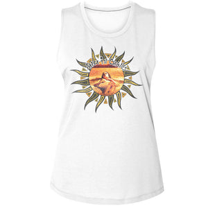 Alice in Chains Sun Ladies Sleeveless Muscle White Tank Top