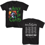 Alice in Chains 1991 Facelift Tour Black Tall T-shirt Front and Back