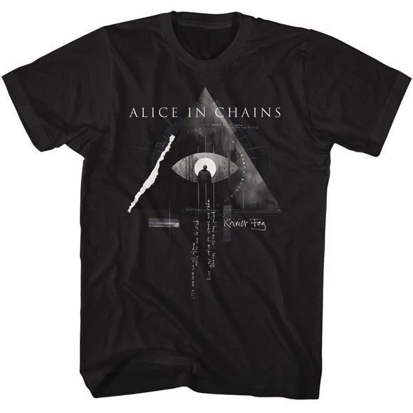 Alice in Chains Rainier Fog Art Black T-shirt