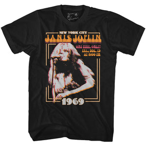 Janis Joplin New York 1969 Black T-shirt