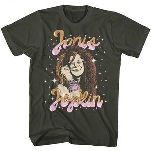 Janis Joplin Sparkle Photo Smoke T-shirt