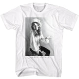 Janis Joplin Black and White Portrait White T-shirt