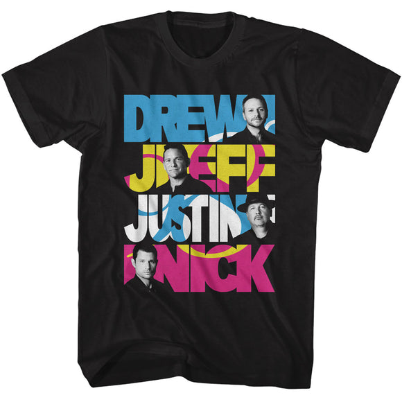 98 Degrees Names Black T-shirt