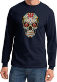 Halloween T-shirt Sugar Skull with Roses Long Sleeve - Yoga Clothing for You