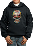 Kids Halloween Hoodie Sugar Skull with Roses - Yoga Clothing for You