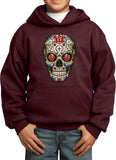 Kids Halloween Hoodie Sugar Skull with Roses - Yoga Clothing for You