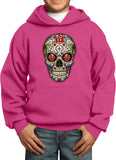 Kids Halloween Hoodie Sugar Skull with Roses - Yoga Clothing for You