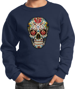 Kids Halloween Sweatshirt Sugar Skull with Roses - Yoga Clothing for You