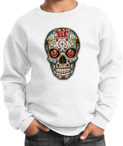 Kids Halloween Sweatshirt Sugar Skull with Roses - Yoga Clothing for You