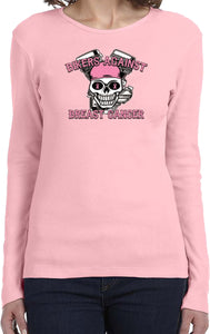 Bikers Against Breast Cancer Ladies Long Sleeve - Yoga Clothing for You