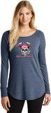 Bikers Against Breast Cancer Ladies Tri Blend Long Sleeve Shirt - Yoga Clothing for You