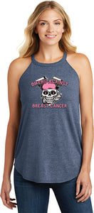 Bikers Against Breast Cancer Ladies Tri Rocker Tanktop - Yoga Clothing for You