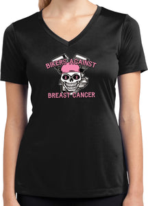 Ladies Bikers Against Breast Cancer Ladies Dry Wicking V-Neck - Yoga Clothing for You