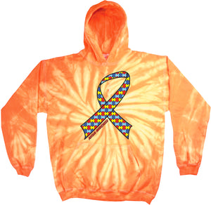 Autism Ribbon Tie Dye Hoodie - Yoga Clothing for You