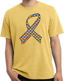 Autism Ribbon Pigment Dyed Shirt - Yoga Clothing for You