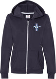 Ladies Ford Full Zip Hoodie Legend Lives Crest Pocket Print - Yoga Clothing for You