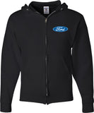 Ford Oval Full Zip Hoodie Pocket Print - Yoga Clothing for You